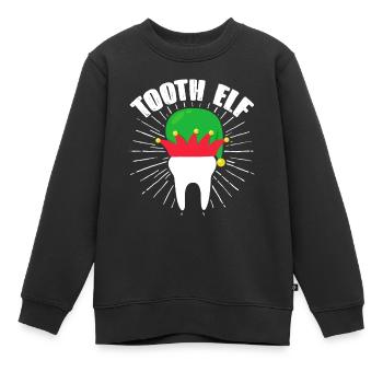 Weihnachten Zahnarzt Zahnhygieniker Zahn Elfe Pass - Kinder Premium Organic Sweatshirt - Schwarz - Vorne - AI Model Kid Female (0cm)