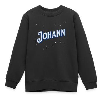 Johann Namen personnalisé - Sweat Premium enfant bio - noir - Devant - AI Model Kid Female (0cm)