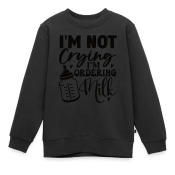Nouveau-né Naissance Lait alimentaire - Sweat Premium enfant bio - noir - Devant - AI Model Kid Female (0cm)