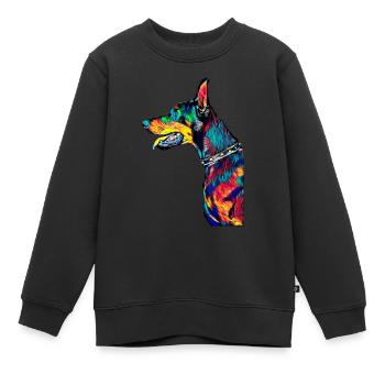 Dobermann - Kinder Premium Organic Sweatshirt - Schwarz - Vorne - AI Model Kid Female (0cm)