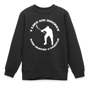 Wintersport Eishockey Eishockeyteam Geschenk - Kinder Premium Organic Sweatshirt - Schwarz - Vorne - AI Model Kid Female (0cm)