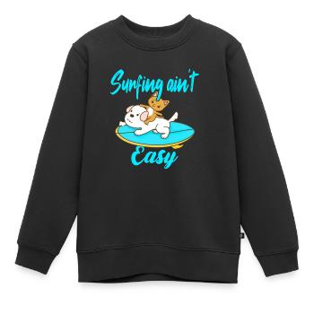 Surfing ain't Easy - Kinder Premium Organic Sweatshirt - Schwarz - Vorne - AI Model Kid Female (0cm)