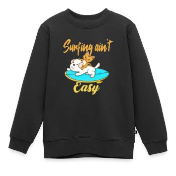 Le surf n’est pas facile - Sweat Premium enfant bio - noir - Devant - AI Model Kid Female (0cm)