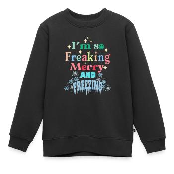 J’ai tellement froid l’hiver déteste drôle de dire froid - Sweat Premium enfant bio - noir - Devant - AI Model Kid Female (0cm)