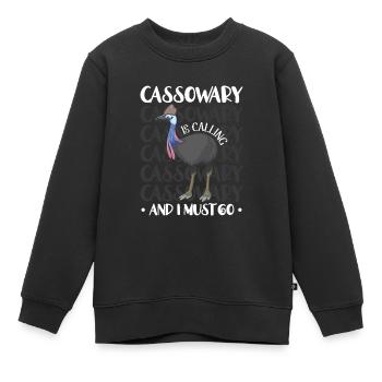Cassowary Is Calling And I Must Go - Kinder Premium Organic Sweatshirt - Schwarz - Vorne - AI Model Kid Female (0cm)