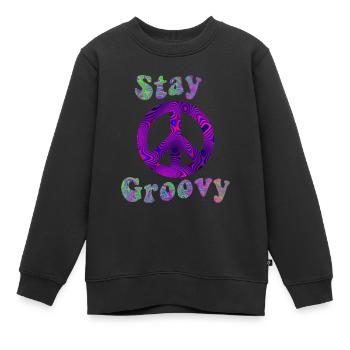 Hippie - Kinder Premium Organic Sweatshirt - Schwarz - Vorne - AI Model Kid Female (0cm)
