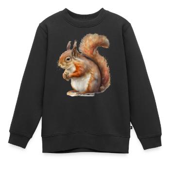 Eich-Hörnchen, lustige Baummaus - Kinder Premium Organic Sweatshirt - Schwarz - Vorne - AI Model Kid Female (0cm)