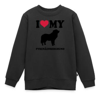 Bouvier des Pyrénées - Sweat Premium enfant bio - noir - Devant - AI Model Kid Female (0cm)