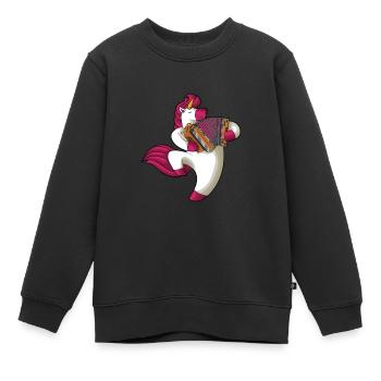 Styrian harmonica Quetschn Ziachorgel - Kids Premium Organic Sweatshirt - black - Front - AI Model Kid Female (0cm)