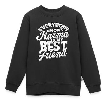 karma meditation schicksal geschenkidee geschenk s - Kinder Premium Organic Sweatshirt - Schwarz - Vorne - AI Model Kid Female (0cm)