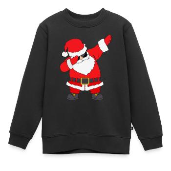 Dabbing Weihnachtsmann - Santa Claus - Kinder Premium Organic Sweatshirt - Schwarz - Vorne - AI Model Kid Female (0cm)