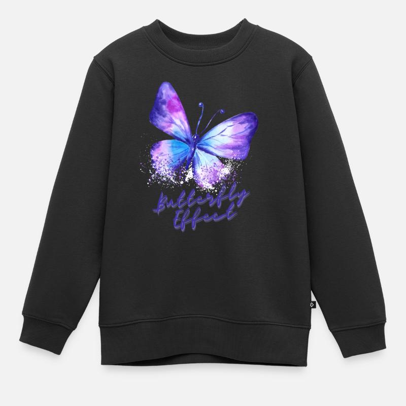 Effet papillon - Sweat Premium enfant bio - noir