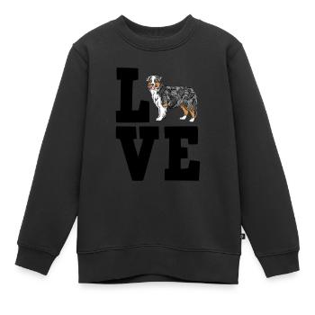Australian Shepherd - Kinder Premium Organic Sweatshirt - Schwarz - Vorne - AI Model Kid Female (0cm)