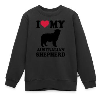 Australian Shepherd - Kinder Premium Organic Sweatshirt - Schwarz - Vorne - AI Model Kid Female (0cm)