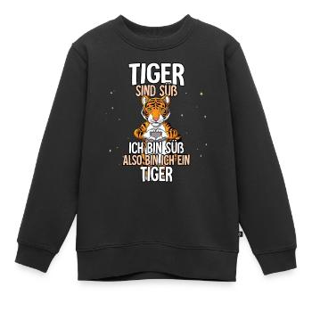 Tiger Sind Süß Tiger - Kinder Premium Organic Sweatshirt - Schwarz - Vorne - AI Model Kid Female (0cm)