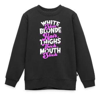 dick dicke oberschenkel thick thighs oberschenkel - Kinder Premium Organic Sweatshirt - Schwarz - Vorne - AI Model Kid Female (0cm)