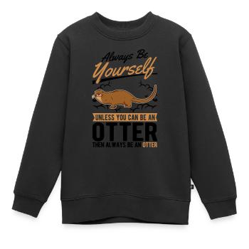 Loutre Cadeau Loutre Loutre Loutre Loutre de mer - Sweat Premium enfant bio - noir - Devant - AI Model Kid Female (0cm)