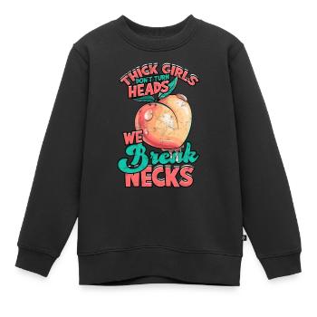 dick dicke oberschenkel thick thighs oberschenkel - Kinder Premium Organic Sweatshirt - Schwarz - Vorne - AI Model Kid Female (0cm)