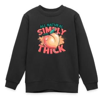 dick dicke oberschenkel thick thighs oberschenkel - Kinder Premium Organic Sweatshirt - Schwarz - Vorne - AI Model Kid Female (0cm)