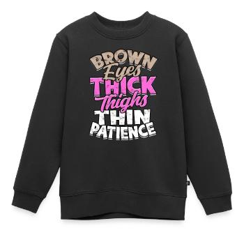dick dicke oberschenkel thick thighs oberschenkel - Kinder Premium Organic Sweatshirt - Schwarz - Vorne - AI Model Kid Female (0cm)