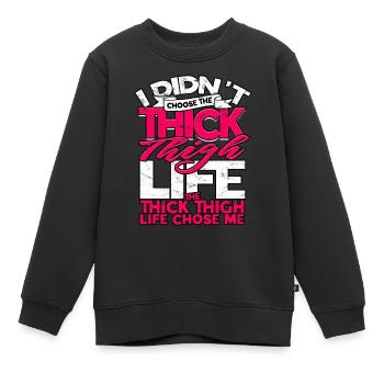 dick dicke oberschenkel thick thighs oberschenkel - Kinder Premium Organic Sweatshirt - Schwarz - Vorne - AI Model Kid Female (0cm)