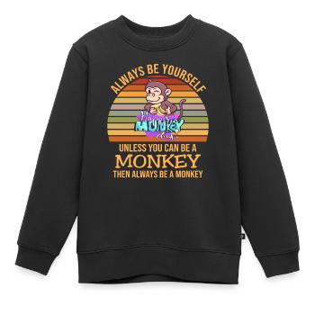 Sei Ein Affe lustiger Spruch - Kinder Premium Organic Sweatshirt - Schwarz - Vorne - AI Model Kid Female (0cm)