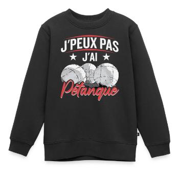 Ich habe Petanque - Kinder Premium Organic Sweatshirt - Schwarz - Vorne - AI Model Kid Female (0cm)