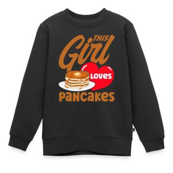 Crêpes Jour Petit déjeuner Crêpes Crêpes Crêpes - Sweat Premium enfant bio - noir - Devant - AI Model Kid Female (0cm)