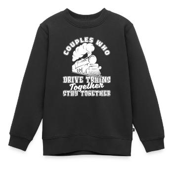 Conducteur de train Paar - Sweat Premium enfant bio - noir - Devant - AI Model Kid Female (0cm)