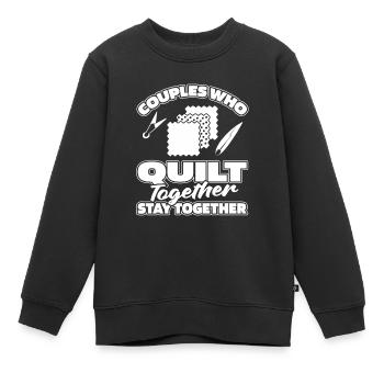 Quilting Paar - Kinder Premium Organic Sweatshirt - Schwarz - Vorne - AI Model Kid Female (0cm)