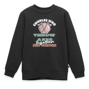 Paire de lanceurs de hache - Sweat Premium enfant bio - noir - Devant - AI Model Kid Female (0cm)
