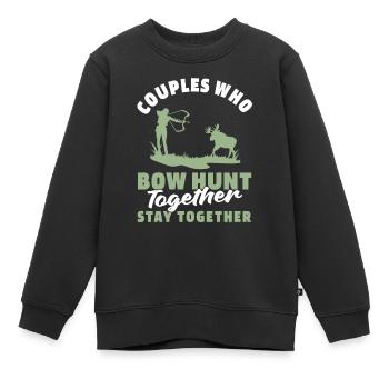 Chasse à l’arc Arc chasseur couple - Sweat Premium enfant bio - noir - Devant - AI Model Kid Female (0cm)