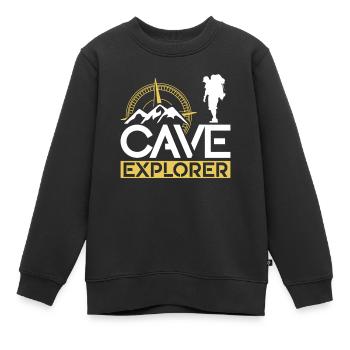 Höhlenforscher Caving Cave Höhlenwandern Höhle - Kinder Premium Organic Sweatshirt - Schwarz - Vorne - AI Model Kid Female (0cm)