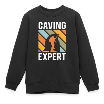 Höhlenforscher Cave Höhlenwandern Caving Höhle - Kinder Premium Organic Sweatshirt - Schwarz - Vorne - AI Model Kid Female (0cm)