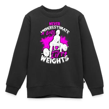 Deadlift Fitlochness Deadlift Gym - Sweat Premium enfant bio - noir - Devant - AI Model Kid Female (0cm)