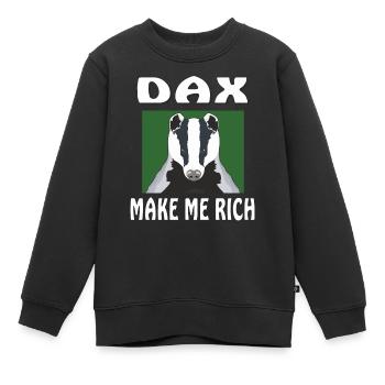 DAX ME REND RICHE - Sweat Premium enfant bio - noir - Devant - AI Model Kid Female (0cm)