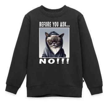 Avant de demander non - Sweat Premium enfant bio - noir - Devant - AI Model Kid Female (0cm)