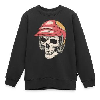 Skelett Rennfahrer - Kinder Premium Organic Sweatshirt - Schwarz - Vorne - AI Model Kid Female (0cm)