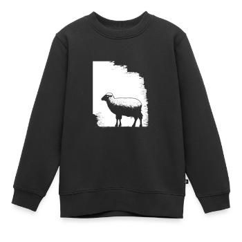 Schaf Schablone Art.-nr - Kinder Premium Organic Sweatshirt - Schwarz - Vorne - AI Model Kid Female (0cm)