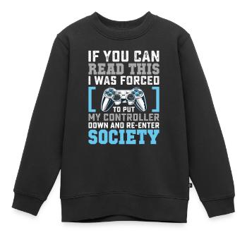 Poser la manette vers le bas Réintégrer la société Joueur drôle - Sweat Premium enfant bio - noir - Devant - AI Model Kid Female (0cm)