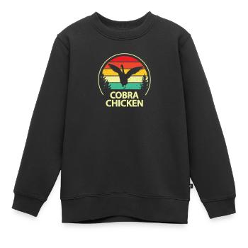 Goose - Kids Premium Organic Sweatshirt - black - Front - AI Model Kid Female (0cm)
