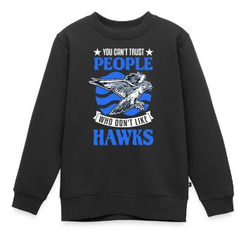 Falke Falkner Faucon crécerelle Fauconnerie Falkner - Sweat Premium enfant bio - noir - Devant - AI Model Kid Female (0cm)