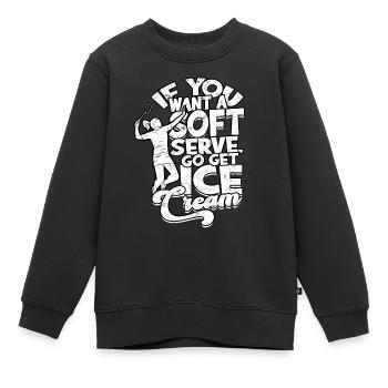 No Soft Serve Badminton Spiking Sport Spike - Kids Premium Organic Sweatshirt - black - Front - AI Model Kid Female (0cm)