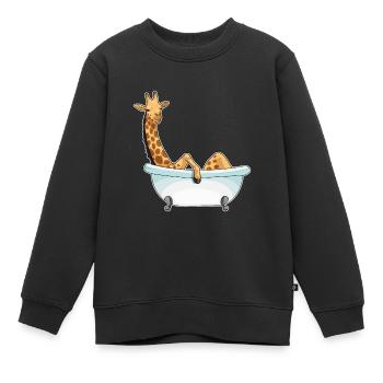 Baignoire girafe - Sweat Premium enfant bio - noir - Devant - AI Model Kid Female (0cm)