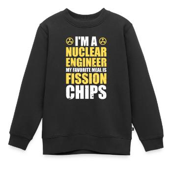 Kernenergie Strahlung Atomkraft Ingenieur - Kinder Premium Organic Sweatshirt - Schwarz - Vorne - AI Model Kid Female (0cm)