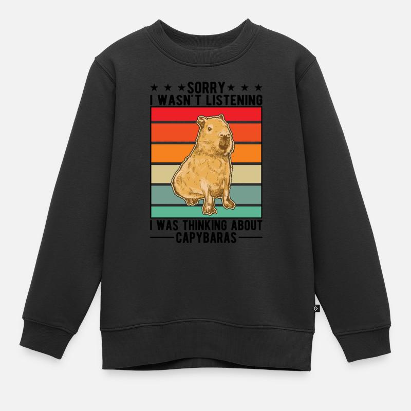 Capybara Cadeau Capibara capybara - Sweat Premium enfant bio - noir
