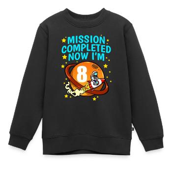 Space 8th Birthday Astronaut Planets Raketenschiff - Kinder Premium Organic Sweatshirt - Schwarz - Vorne - AI Model Kid Female (0cm)