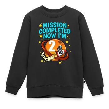 Space Birthday 2 Astronaut Planeten Raketenschiff - Kinder Premium Organic Sweatshirt - Schwarz - Vorne - AI Model Kid Female (0cm)