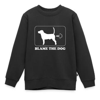Blame the Dog - Funny Dog Fart - Hundebesitzer - Kinder Premium Organic Sweatshirt - Schwarz - Vorne - AI Model Kid Female (0cm)