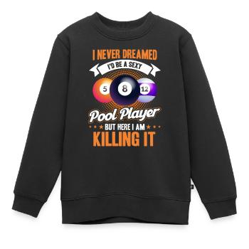 Billard Geschenkidee Billardspieler Pool Snooker - Kinder Premium Organic Sweatshirt - Schwarz - Vorne - AI Model Kid Female (0cm)